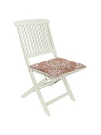 Cojín de asiento de algodón estampado Lilou, Tapizado: 100% algodón, Tonos rojos, An 40 x L 40 cm