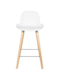 Taburete alto Albert Kuip, Asiento: polipropileno, Patas: madera de fresno, Blanco, gris, ceniza, An 45 x Al 89 cm