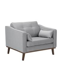 Sillón de terciopelo Alva, estilo clásico, Tapizado: terciopelo (tapizado de p, Estructura: madera de pino maciza, Patas: madera de haya curtida, Terciopelo gris, An 102 x F 92 cm