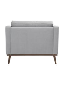 Sillón de terciopelo Alva, estilo clásico, Tapizado: terciopelo (tapizado de p, Estructura: madera de pino maciza, Patas: madera de haya curtida, Terciopelo gris, An 102 x F 92 cm