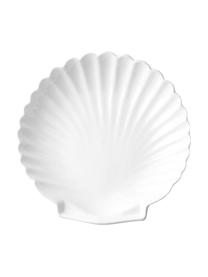 Piatto piano a forma di conchiglia Shell 2 pz, Ceramica, Bianco, Ø 20 cm