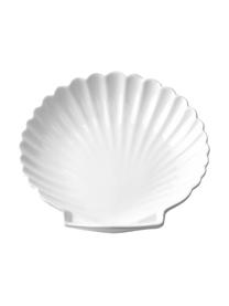 Piatto piano a forma di conchiglia Shell 2 pz, Ceramica, Bianco, Ø 20 cm