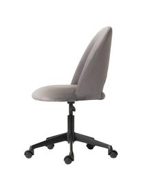 Samt-Schreibtischstuhl Rachel, höhenverstellbar, Bezug: Samt (Hochwertiger Polyes, Beine: Metall, pulverbeschichtet, Samt Hellgrau, B 65 x T 66 cm