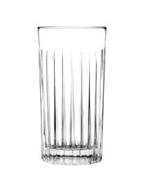 Vasos highball de cristal con relive Timeless, 6 uds., Cristal Luxion, Transparente, Ø 8 x Al 15 cm, 440 ml