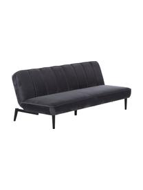 Sofa rozkładana z aksamitu Hayley, Tapicerka: aksamit (poliester) Dzięk, Nogi: drewno kauczukowe, lakier, Szary aksamit, czarny, S 200 x G 89 cm