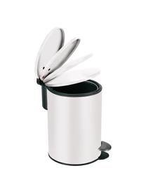 Papelera Silence, Metal pintado, Blanco, 3 L