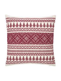 Housse de coussin 45x45 Noël Islay, Rouge, blanc crème