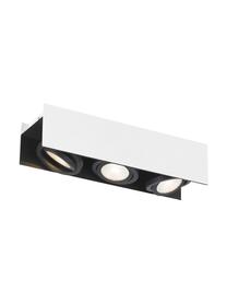 Faretti da soffitto a LED Vidago, Struttura: acciaio verniciato, Paralume: alluminio rivestito, Bianco, nero, Larg. 47 x Alt. 11 cm