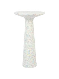 Table d'appoint de jardin ronde plastique recyclé Victoria, Terrazzo, plastique recyclé, polyrésine, Blanc, multicolore, Ø 30 x haut. 56 cm