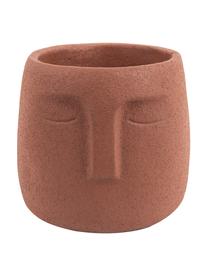 Portavaso viso di design in cemento color terracotta Face, Ceramica, Marrone, Ø 12,5 x Alt. 14 cm