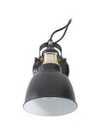 Nástenná lampa Thornford, Čierna, mosadzná