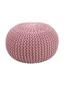 Puff de punto artesanal Dori, Tapizado: 100% algodón, Rosa, Ø 55 x Al 35 cm