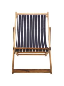 Tumbona Zoe, Asiento: 100% poliéster, Estructura: madera de acacia aceitada, Azul oscuro, blanco, An 59 x F 91 cm