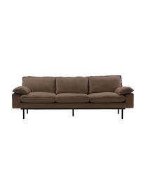 Sofa Magnolia (4-Sitzer) mit Metall-Füßen, Bezug: 63% Baumwolle, 37% Leinen, Füße: Metall, pulverbeschichtet, Stoff Braun, B 245 x T 94 cm