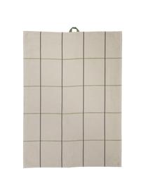 Kariertes theedoek Kitchen, 50% katoen, 50% linnen, Beige, 50 cm x L 70 cm