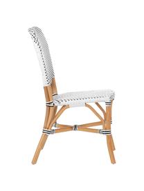 Sedia in rattan Laia, Rattan con intreccio in polietilene, Bianco, nero, Larg. 61 x Prof. 47 cm