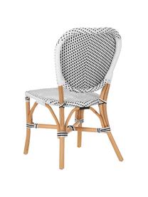 Sedia in rattan Laia, Rattan con intreccio in polietilene, Bianco, nero, Larg. 61 x Prof. 47 cm