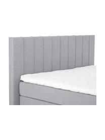 Letto boxspring premium Lacey, Materasso: a molle insacchettate a 7, Piedini: legno di faggio massiccio, Grigio, 200 x 200