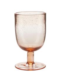 Verre à vin soufflé bouche rose Leyla, 6 pièces, Verre, Rose, transparent, Ø 8 x haut. 14 cm, 320 ml