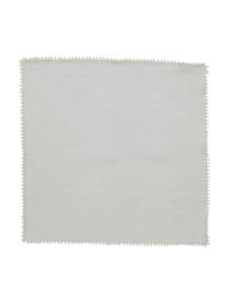 Servilletas de lino Pom Pom, 4 uds., Lino, Gris claro, An 46 x L 46 cm