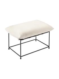 Polsterhocker Wayne, Bezug: 97 % Polyester, 3 % Leine, Gestell: Metall, pulverbeschichtet, Webstoff Off White, B 73 x H 46 cm