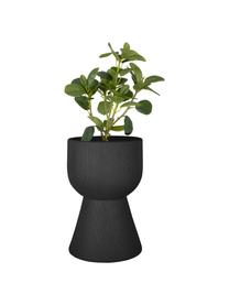 Grand cache-pot aspect bois Tam Tam, Plastique, Noir, Ø 17 x haut. 27 cm