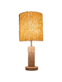 Lampada da tavolo grande Lipsi, Paralume: cotone, Bianco crema, travertino beige chiaro, Ø 24 x Alt. 58 cm