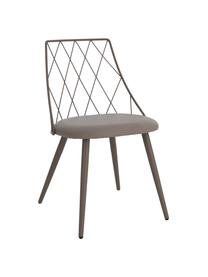 Kunstleren stoelen Addie in taupe, 2 stuks, Frame: metaal, gecoat, Kunstleer taupe, B 49 cm x D 49 cm