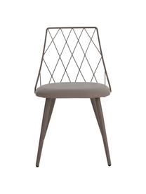 Kunstleren stoelen Addie in taupe, 2 stuks, Frame: metaal, gecoat, Kunstleer taupe, B 49 cm x D 49 cm