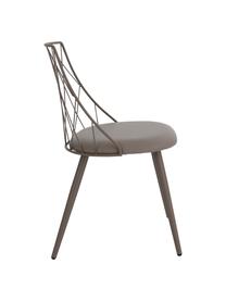 Kunstleder-Stühle Addie in Taupe, 2 Stück, Gestell: Metall, beschichtet, Kunstleder Taupe, B 49 x T 49 cm