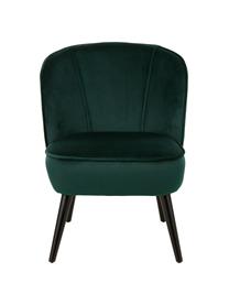 Fluwelen stoel Lucky, Bekleding: fluweel (polyester), Frame: grenenhout, multiplex, Poten: rubberhout, Bekleding: donkergroen. Poten: zwart, B 59 x D 68 cm