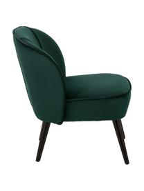 Fauteuil cocktail en velours Lucky, Revêtement : vert foncé Pieds : noir