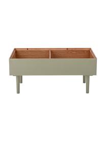 Mesa auxiliar Favne con Stauraum, Madera contrachapada, chapa de roble, Madera pintada verde, An 90 x F 50 cm