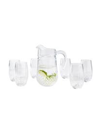 Coffret pichet et verres Westloop, 7 élém., Verre, Transparent, Lot de différentes tailles