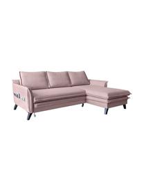 Divano letto angolare in tessuto rosa cipria con contenitore Charming Charlie, Rivestimento: 100% poliestere con sensa, Struttura: legno, truciolato, Rosa cipria, Larg. 228 x Prof. 150 cm