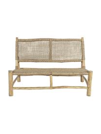 Panca da giardino 2 posti Lampok, Struttura: legno di teak, Beige, Larg. 120 x Alt. 79 cm