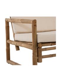 Fotel wypoczynkowy ogrodowy z drewna bambusowego Bindi, Stelaż: drewno bambusowe, natural, Tapicerka: bawełna, Drewno bambusowe, odcienie kremowego, S 75 x G 75 cm