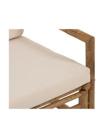 Sillón de bambú para jardín Bindi, Estructura: bambú, natural, Tapizado: algodón, Bambú, crema, An 75 x F 75 cm