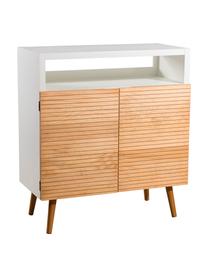 Scandi dressoir Pedro met opbergvak, Frame: gelakt MDF, Wit, grenenhoutkleurig, 80 x 89 cm