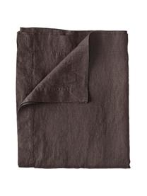 Mantel de lino Duk, 100% lino, Marrón oscuro, De 6 a 10 comensales (An 135 x L 250 cm)