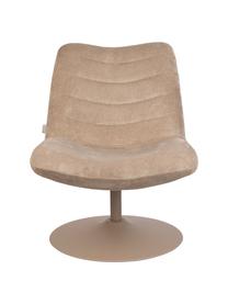 Cord-Loungesessel Bubba in Beige, Bezug: 90% Polyester, 10% Nylon), Gestell: Eukalyptussperrholz, Webstoff Beige, B 67 x T 81 cm