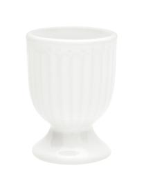 Soportes de huevo artesanales Alice, 2 uds., Gres, Blanco, Ø 5 x Al 7 cm