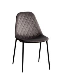 Krzesło tapicerowane Nadine, Tapicerka: 100% poliester, Nogi: metal powlekany, Szary, czarny, S 51 x G 46 cm