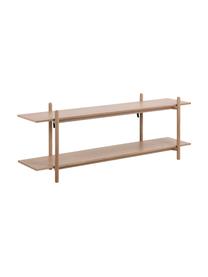 Lowboard Asbaek van hout met twee schappen, MDF met eikenhoutfineer, Bruin, B 150 x H 55 cm