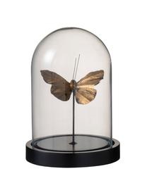 Deko-Objekt Butterfly, Glocke: Glas, Goldfarben Transparent, Schwarz, Ø 12 x H 17 cm