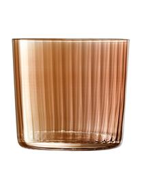 Set 4 bicchieri acqua in vetro soffiato scanalato Gemme, Vetro soffiato, Tonalità marrone, Ø 8 x Alt. 7 cm