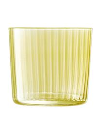 Set 4 bicchieri acqua in vetro soffiato scanalato Gemme, Vetro soffiato, Tonalità marrone, Ø 8 x Alt. 7 cm