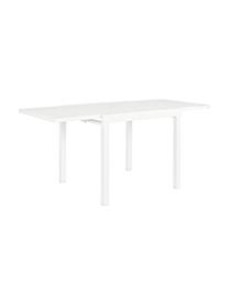 Tavolo da giardino allungabile Pelagius, Alluminio verniciato a polvere, Bianco, Larg. 83 a 166 x Prof. 80 cm