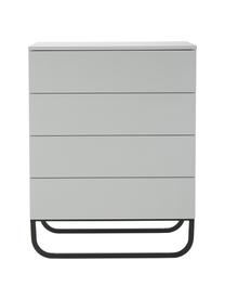 Cassettiera color grigio chiaro Sanford, Grigio chiaro, nero, Larg. 80 x Alt. 106 cm