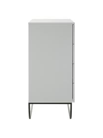 Cassettiera color grigio chiaro Sanford, Grigio chiaro, nero, Larg. 80 x Alt. 106 cm